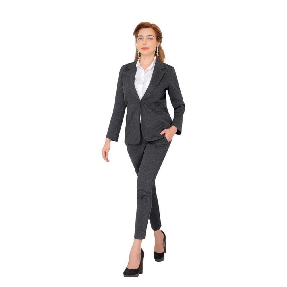 MARY CRAFTS Women's Gray Blazer and Pants Set Size 6